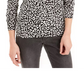 Michael Kors Women's Black Animal Print 3/4 Sleeve Scoop Neck Sweater White Size Small
