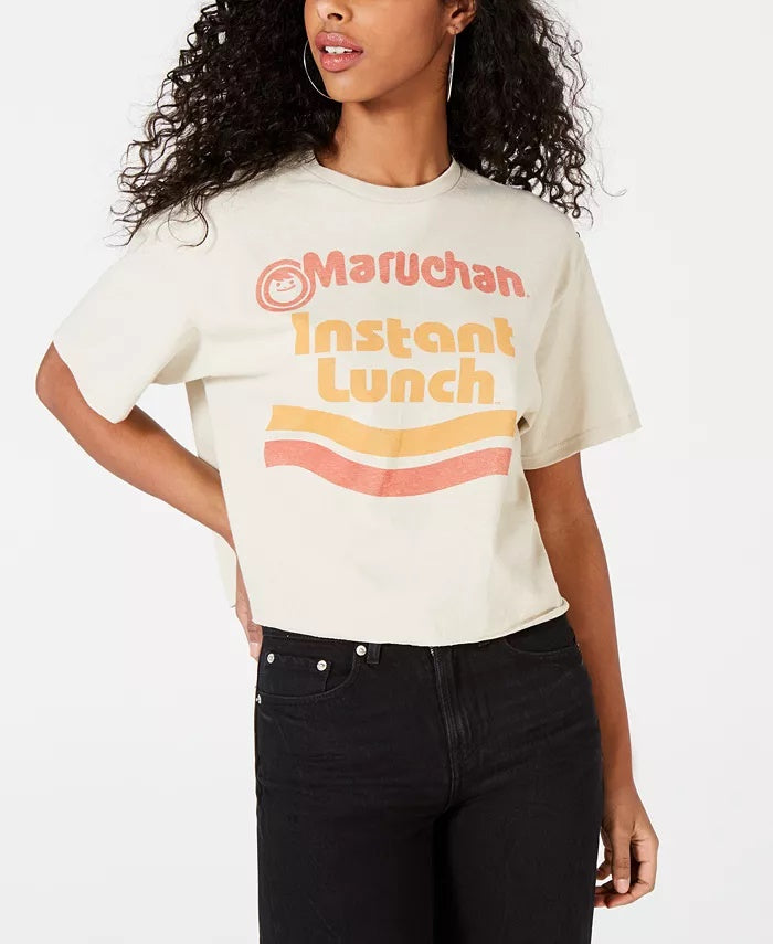 Mighty Fine Juniors' Cotton Instant Lunch T-Shirt White Size Large