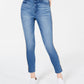 Tinseltown Juniors' Animal-Print Side-Stripe Skinny Jeans Medium Blue Size 11