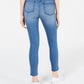Tinseltown Juniors' Animal-Print Side-Stripe Skinny Jeans Medium Blue Size 11