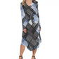 DKNY Women's Printed Faux Wrap Dress Blue Size X-Small
