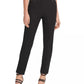 DKNY Women's Faux Leather Trim Straight Leg Trousers Black Size 0