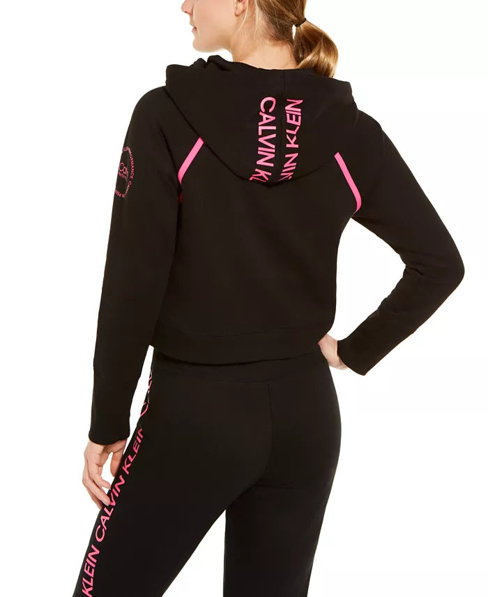 Calvin Klein Women's Performance Logo Hoodie Black Size Large