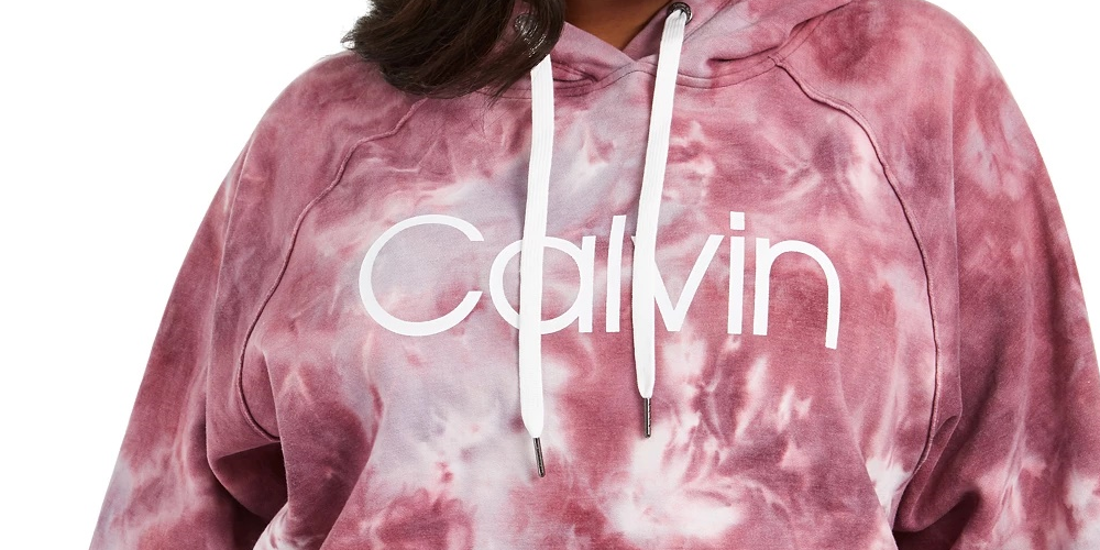 Calvin Klein Women's Performance Plus Size Tie-Dyed Active Hoodie Medium Red Size 3X