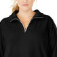 Calvin Klein Women's Performance Plus Size Logo-Sleeve Zip-Neck Top Black Size 2X
