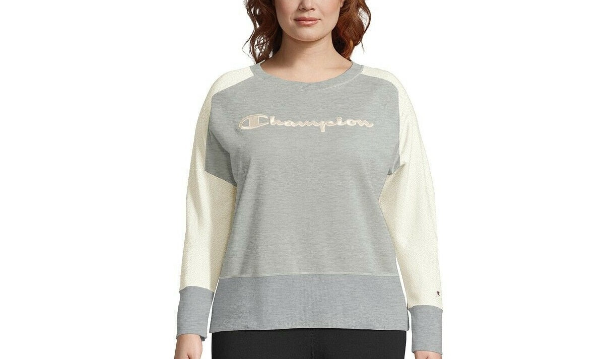 Champion Womne's Plus Size Heritage Herringbone Sweatshirt Med Gray Size 1X