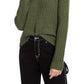 Crave Fame Juniors' Ribbed Cropped Sweater Green Size Extra Large