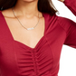 Ultra Flirt Junior's Cinched Front Cropped Top Red Size X-Small