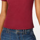 Ultra Flirt Junior's Crewneck Baby T-Shirt Dark Red Size Large