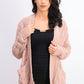 Ultra Flirt Juniors' Mixed-Knit Chenille Cardigan Pink Size Large