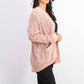 Ultra Flirt Juniors' Mixed-Knit Chenille Cardigan Pink Size Large