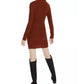 Kit & Sky Women's Cable Knit Sweater Dress Brown Size Medium