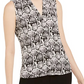 Calvin Klein Women's Sleeveless Snakeskin Print Top Charcoal Size Medium