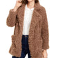 Sage The Label Women's Penny Lane Shaggy Faux-Fur Coat Brown Size Large