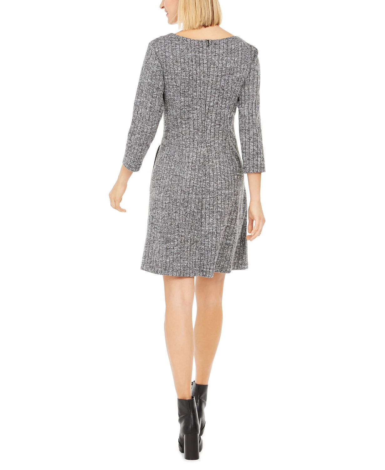 Connected Women's Fit & Flare Sweater Dress Grey Size 10