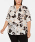 calvin-klein-womens-plus-size-printed-roll-tab-top-gray-size-3x