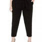 Calvin Klein Women's Plus Size Belted Straight-Leg Pants Black Size 24