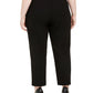 Calvin Klein Women's Plus Size Belted Straight-Leg Pants Black Size 24