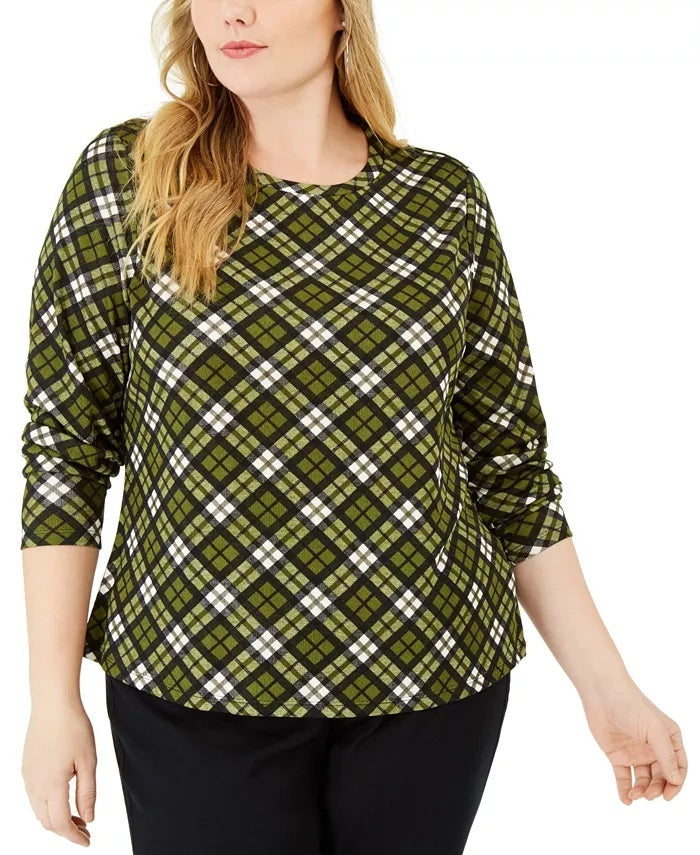 michael-kors-womens-plus-printed-long-sleeve-top-green-size-2x-1
