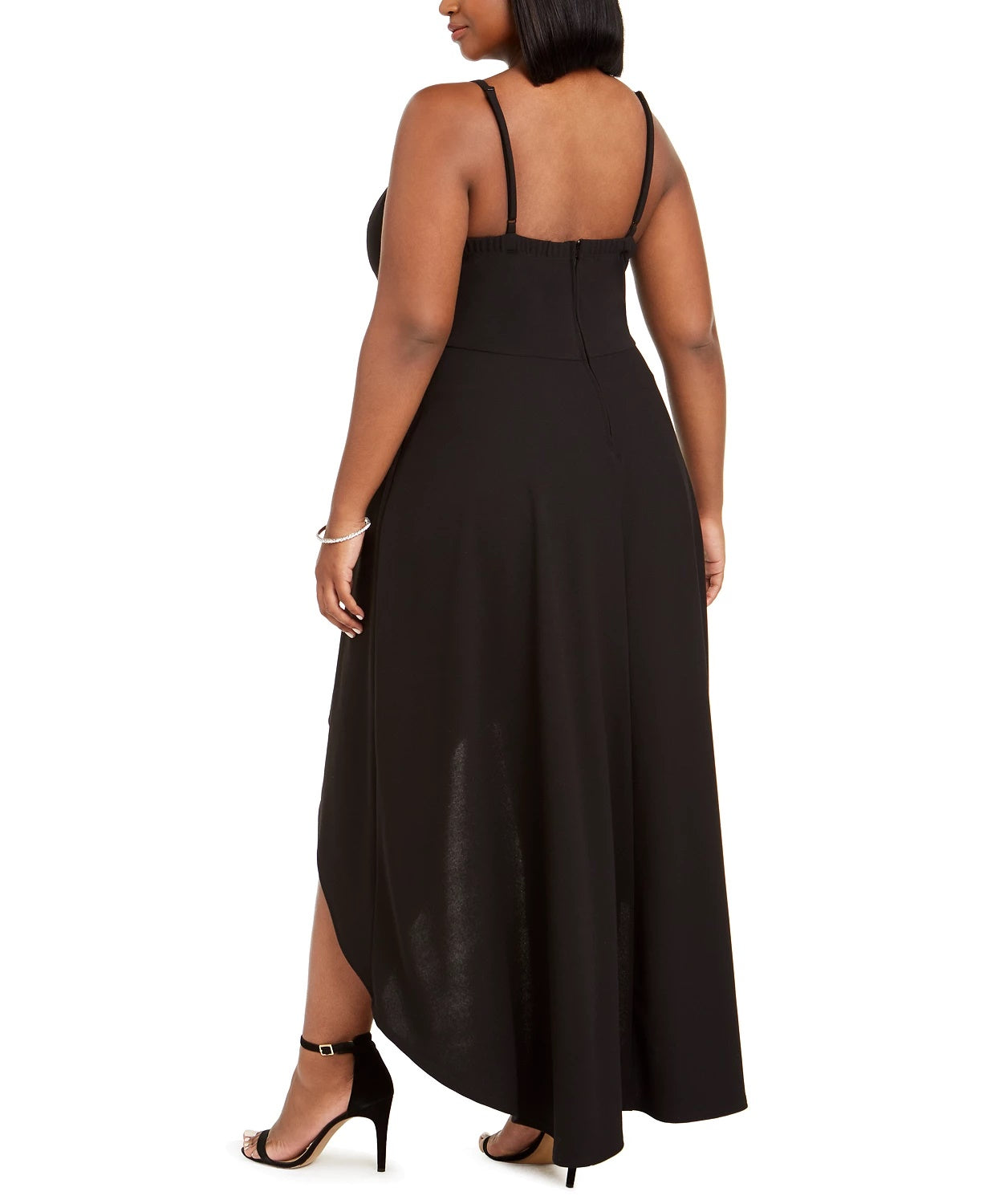Speechless Women's Trendy Plus Size Scalloped High-Low Dress Black Size 2X