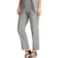 DKNY Women's Petite Belted Essex Ankle Plaid Pant Gray Size 0.6
