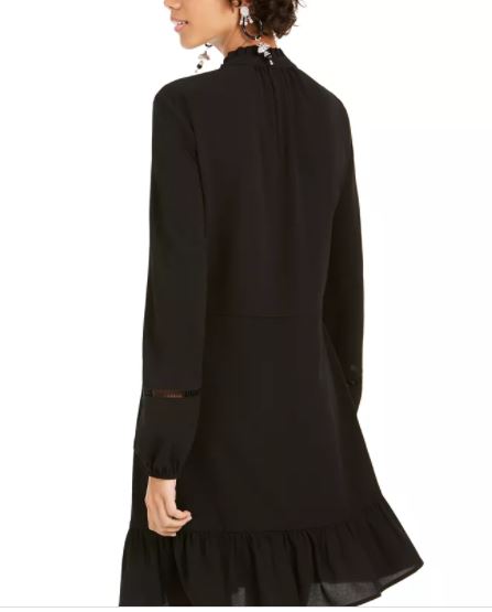 Be Bop Junior's Statement Sleeve Flounce Dress Black Size Small