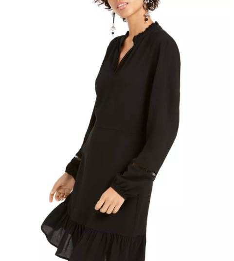 Be Bop Junior's Statement Sleeve Flounce Dress Black Size Small