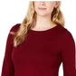 Charter Club Women's Cotton Lace-Trim Top Wine Size Medium