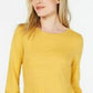 Charter Club Women's Cotton Lace Trim Top Gold Size Small