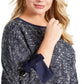 Charter Club Women's Plus Tie Sleeve Top Blue Size 1X