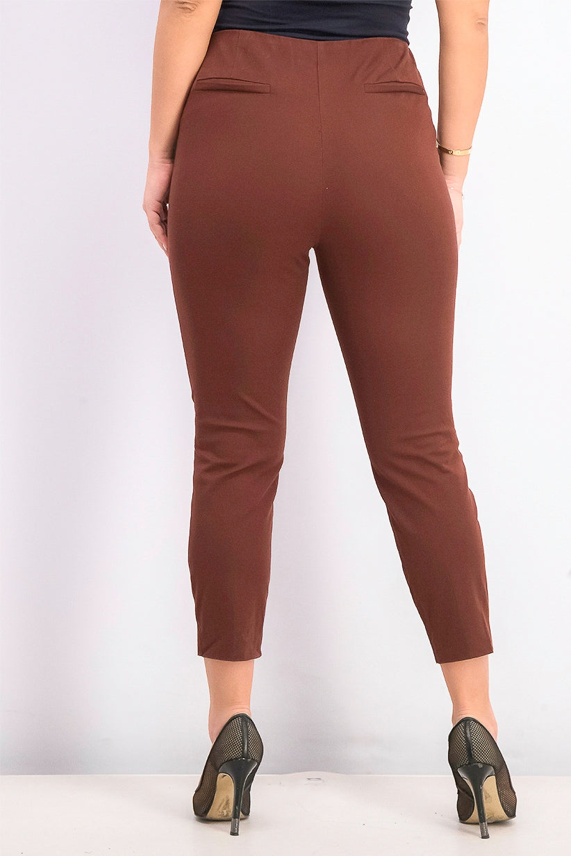 Alfani Women's Petite Hollywood-Waist Skinny Ankle Pants Dark Brown Size 6 P