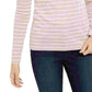 Charter Club Women's Metallic-Stripe Top Pink Size Small