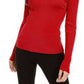 INC International Concepts Women's Embellished Ribbed-Knit Turtleneck Red Size Small