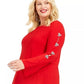 INC International Concepts Women's Embellished Sleeve Top Dark Red Size Petite Small