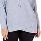 Ideology Women's Cowl-Neck Tulip-Hem Top Blue Size Medium