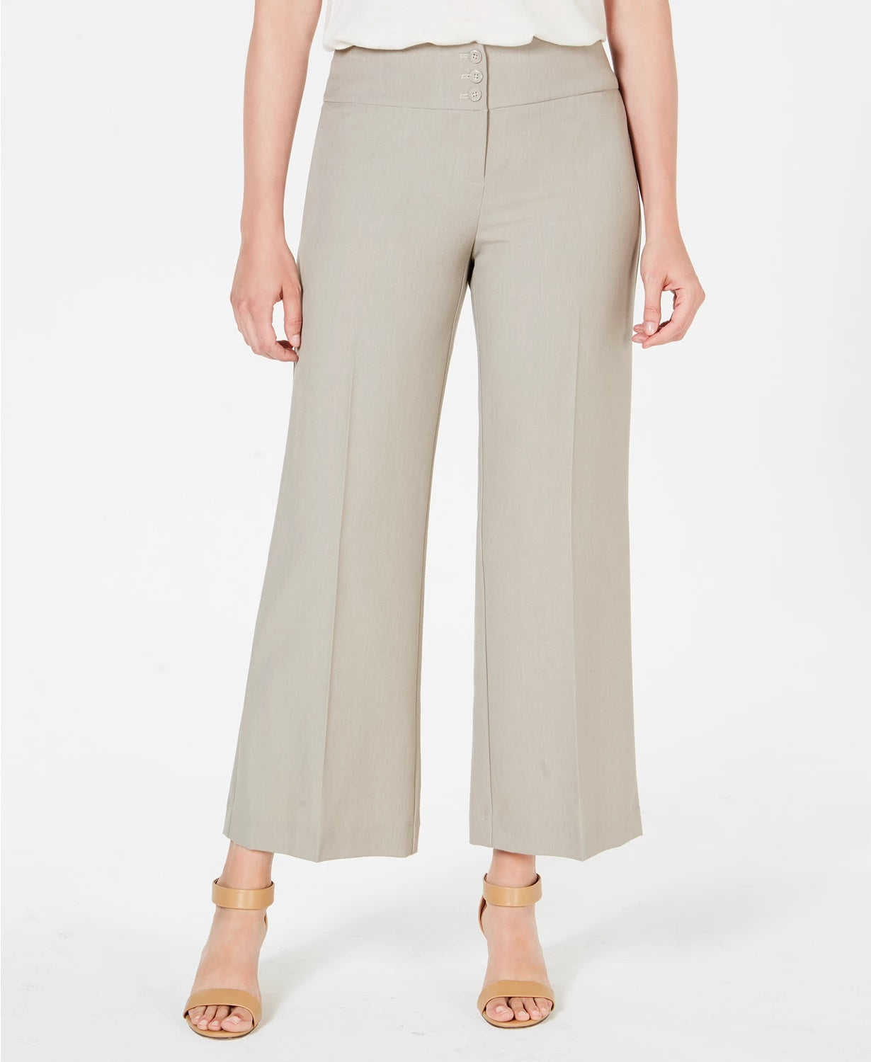 Style & Co Women's Stretch Wide-Leg Pants Brown Size 16