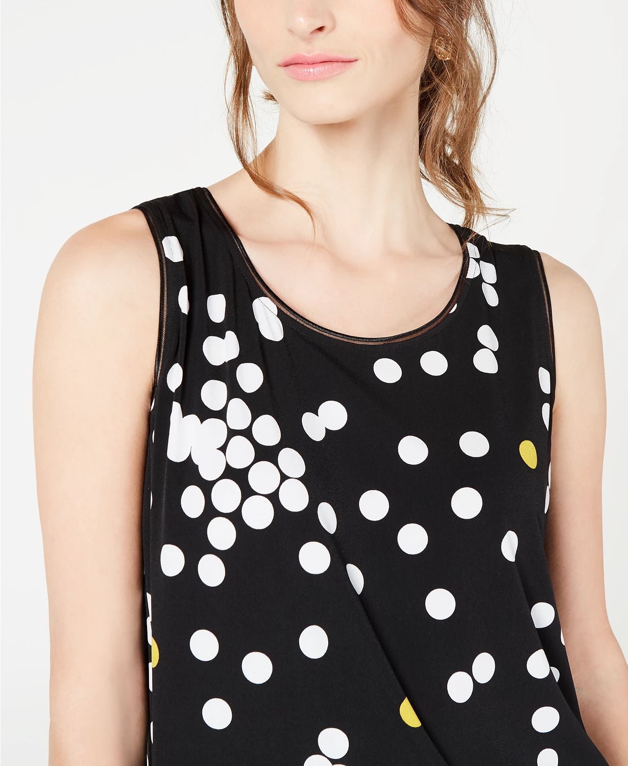 Alfani Women's Layered-Look Printed Top Black Size Extra Small