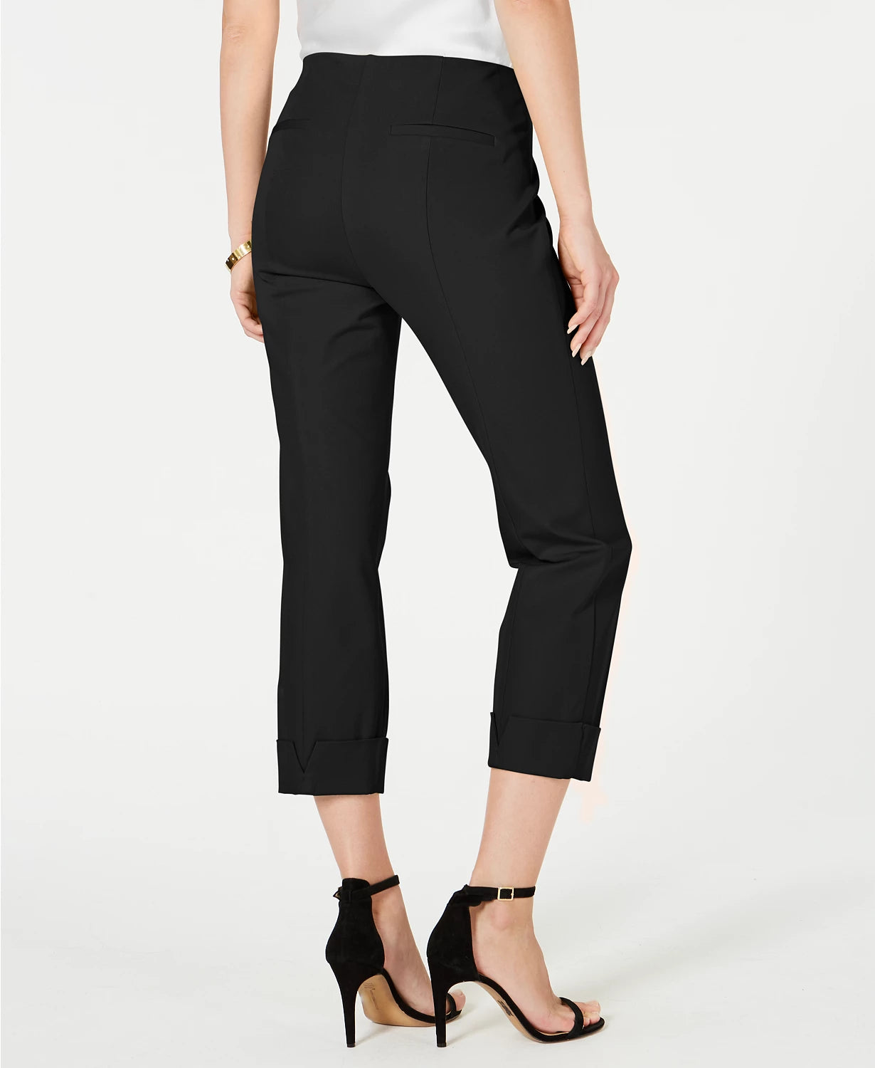 Alfani Women's Cuffed Hem Ankle Pants Black Size 6 Petite