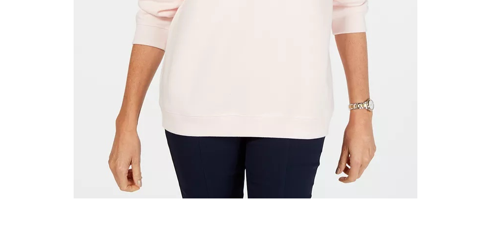 Karen Scott Women's Sport Long-Sleeve Crewneck Sweatshirt Pink Size XX Large