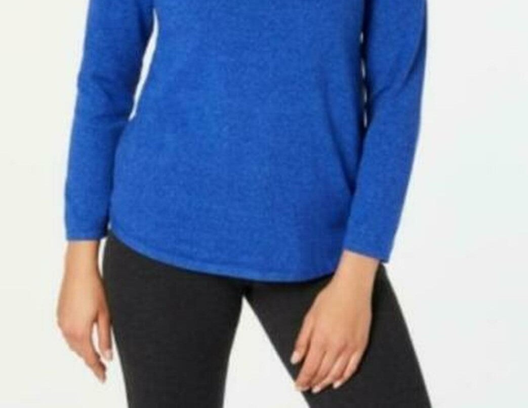 Karen Scott Women's Curved-Hem Sweater Blue Size X-Small