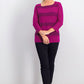 Karen Scott Women's Square Neck Lace Stripe Top Pink Size Large