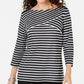 Karen Scott Women's Striped Crossover Top Purple Size Large