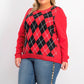 Charter Club Women's Argyle Crewneck Sweater Red Size Medium