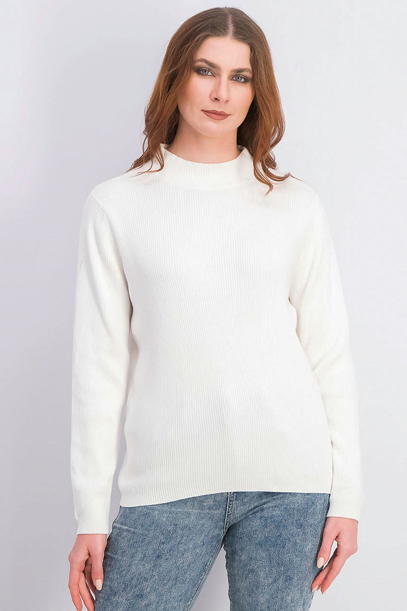 Karen Scott Women's Cotton Ribbed Turtleneck Top White Size Extra Large