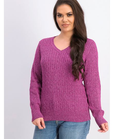 Karen Scott Women's Cotton V Neck Sweater Pink Size Medium