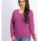 Karen Scott Women's Cotton V Neck Sweater Pink Size Small
