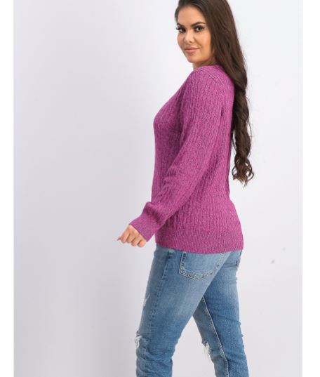 Karen Scott Women's Cotton V Neck Sweater Pink Size Small