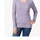 Karen Scott Women's Cotton Marled Knit Sweater Purple Size X-Small