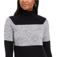 Karen Scott Women's Colorblocked Cotton Turtleneck Sweater Charcoal Size Extra Large