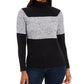 Karen Scott Women's Colorblocked Cotton Turtleneck Sweater Charcoal Size XX Large